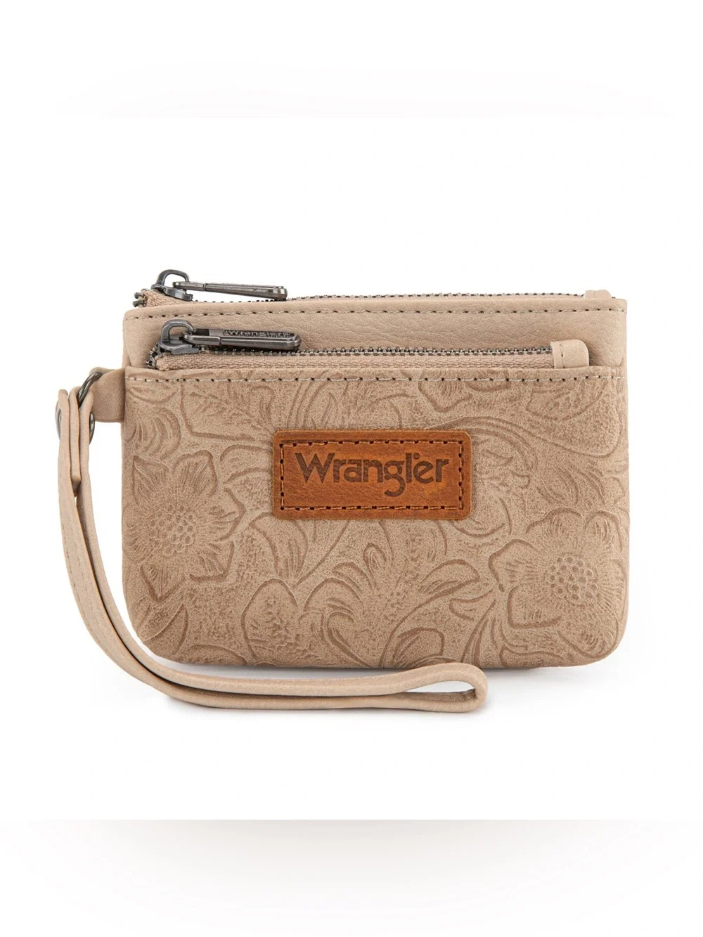 Brand New Wrangler Embossed Wristlet Wallet - Tan